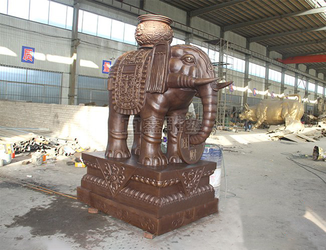 铸铜大象雕塑，铜雕大象铸造厂家