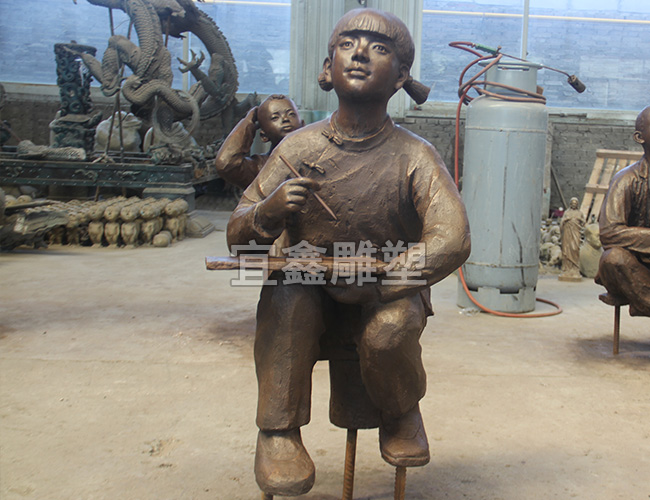 儿童校园铸铜雕塑