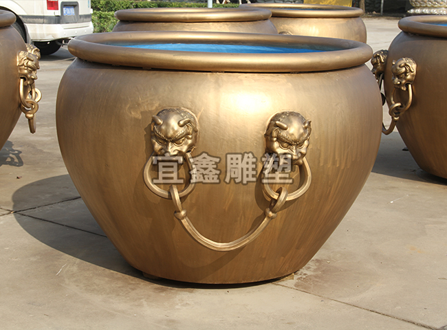 宜鑫雕塑招财铜缸